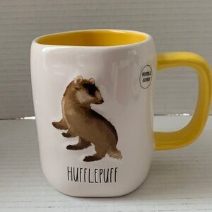 Rae Dunn Harry Potter Double Sided Hufflepuff Mug Yellow Handle and Inside
NEW